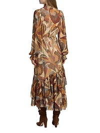 Dotted Macaws Graphic Maxi Dress