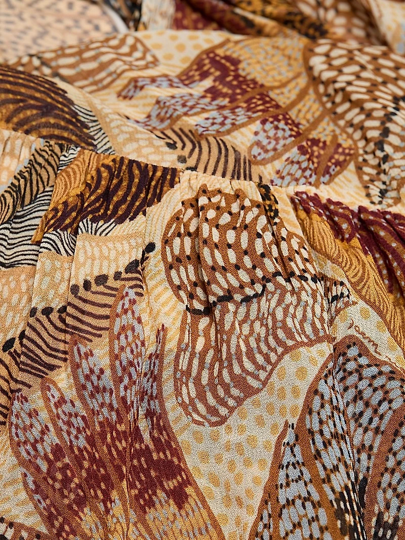 Dotted Macaws Graphic Maxi Dress