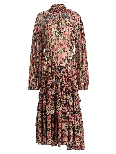 Blurry Tiny Flowers Floral Maxi Dress