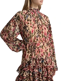 Blurry Tiny Flowers Floral Maxi Dress