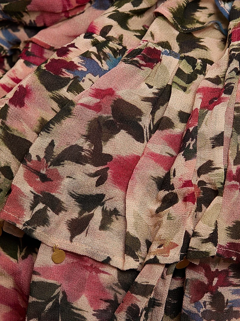 Blurry Tiny Flowers Floral Maxi Dress