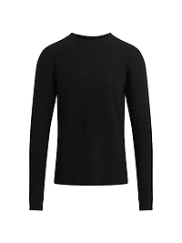 Waffle-Knit Long-Sleeve T-Shirt
