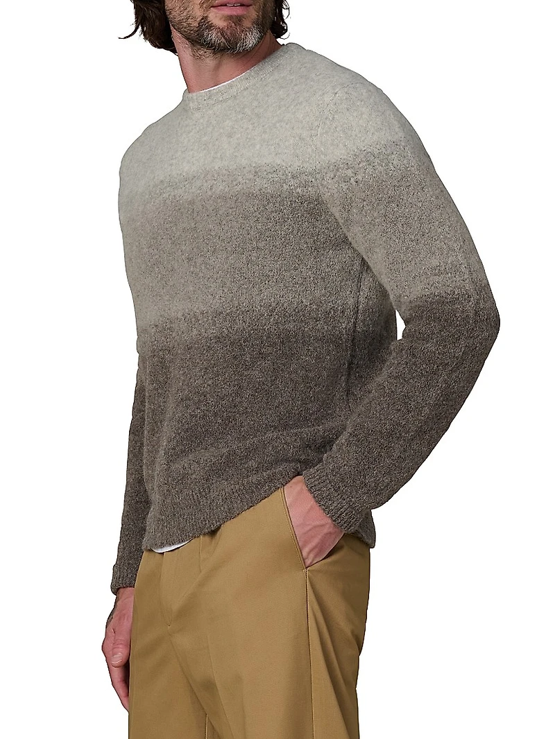 Ombré Striped Wool Crewneck Sweater