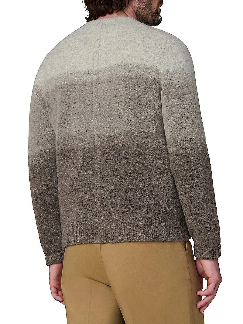 Ombré Striped Wool Crewneck Sweater
