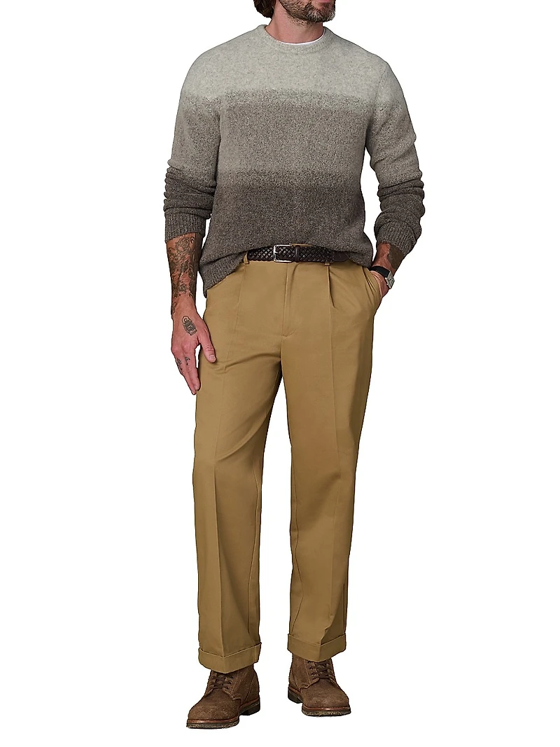 Ombré Striped Wool Crewneck Sweater
