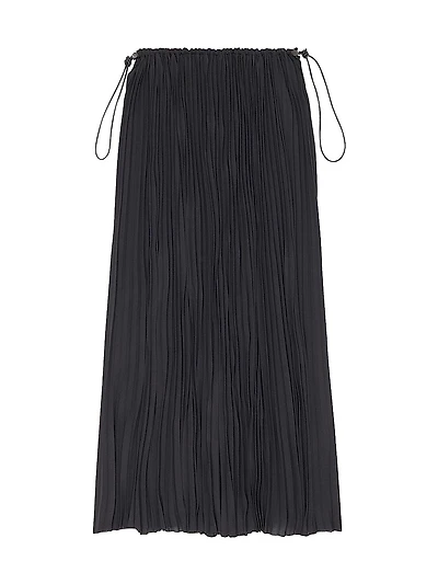Pleated Drawstring Skirt