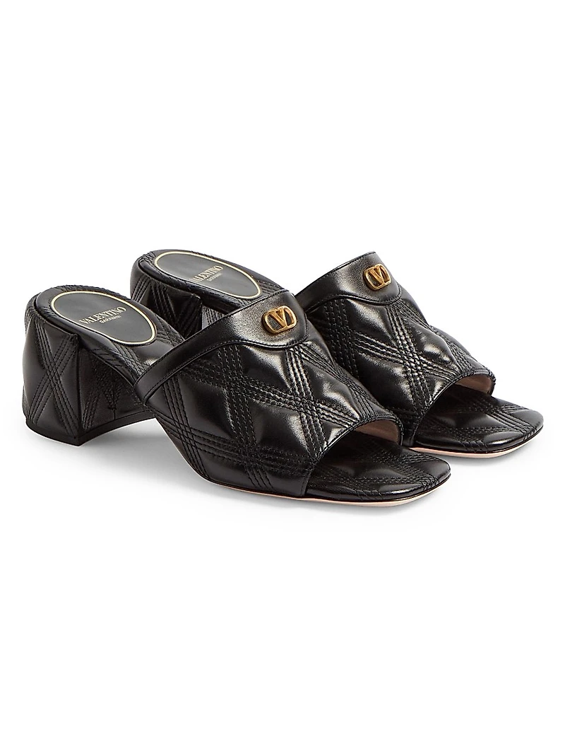 Quiltie 67 Quilted Nappa Leather 60MM Slide Sandals