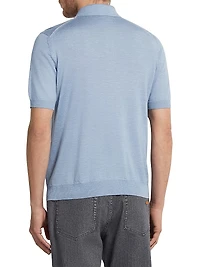 Silk Cashmere and Linen Polo Shirt