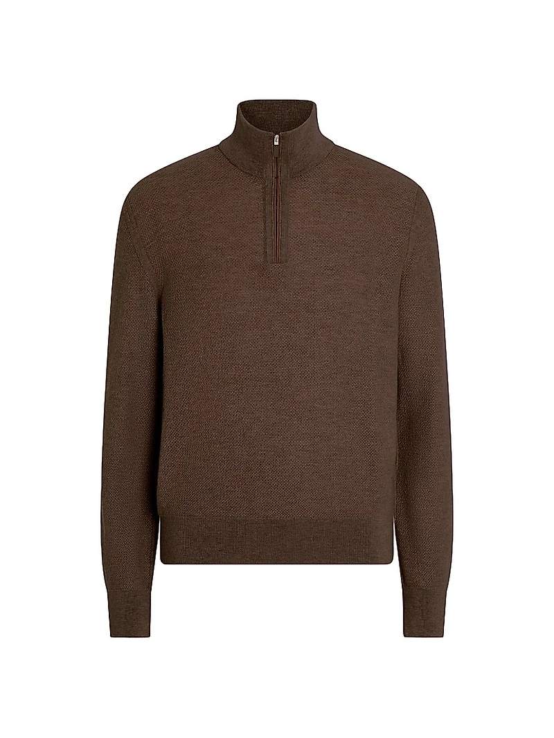 Oasi Cashmere Zip Mock Neck Sweater