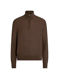 Oasi Cashmere Zip Mock Neck Sweater
