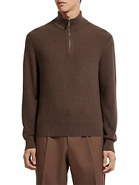 Oasi Cashmere Zip Mock Neck Sweater