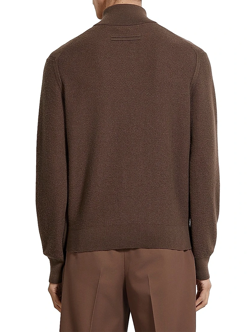 Oasi Cashmere Zip Mock Neck Sweater