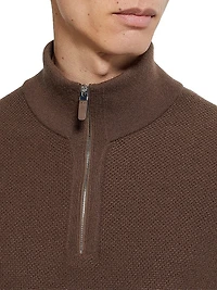 Oasi Cashmere Zip Mock Neck Sweater
