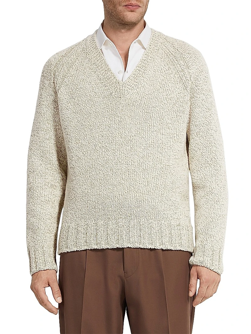 Cashmere and Wool V-Neck Sweater