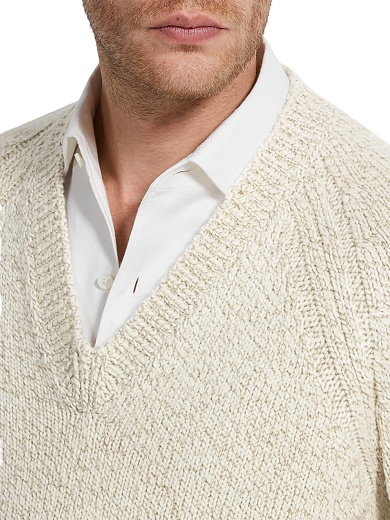 Cashmere and Wool V-Neck Sweater