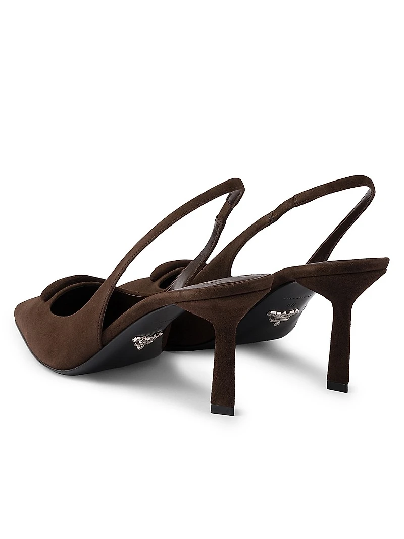 Suede 75MM Slingback Pumps