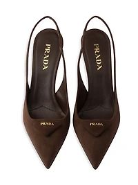 Suede Slingback Pumps