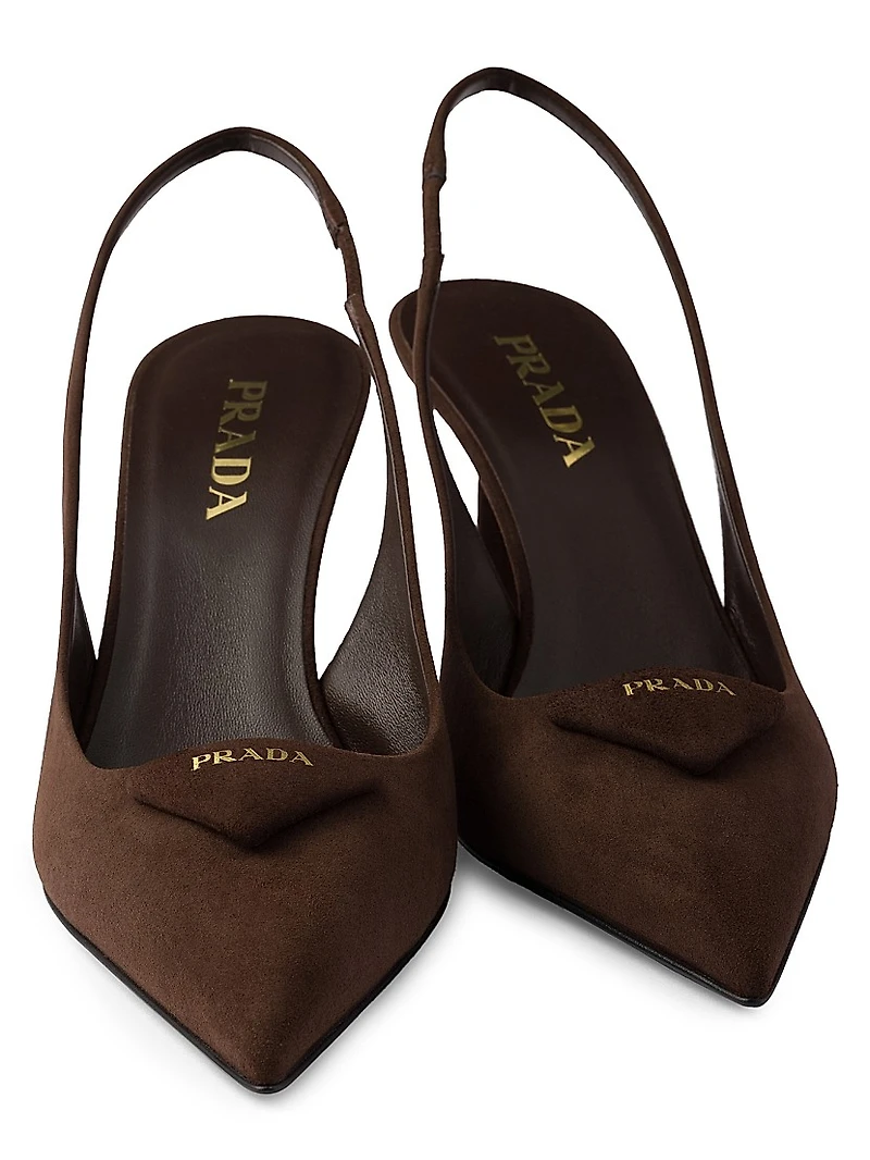 Suede 75MM Slingback Pumps