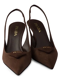 Suede Slingback Pumps