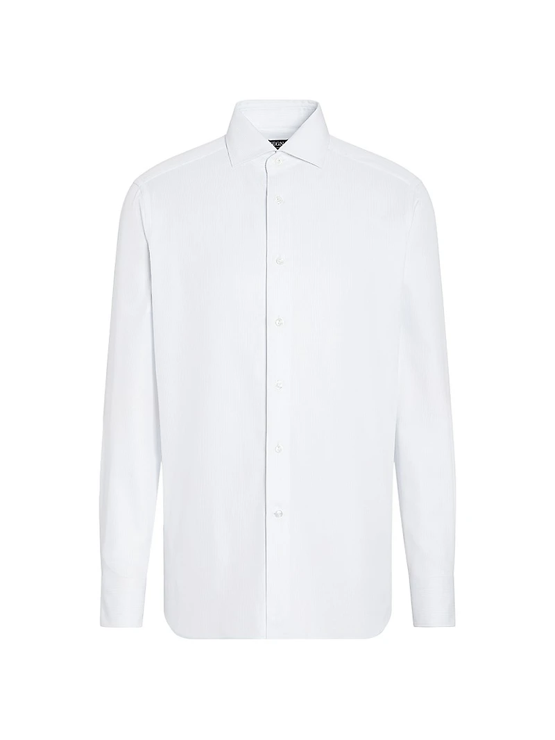 Structured Micro-Striped Centoventimila Cotton Shirt