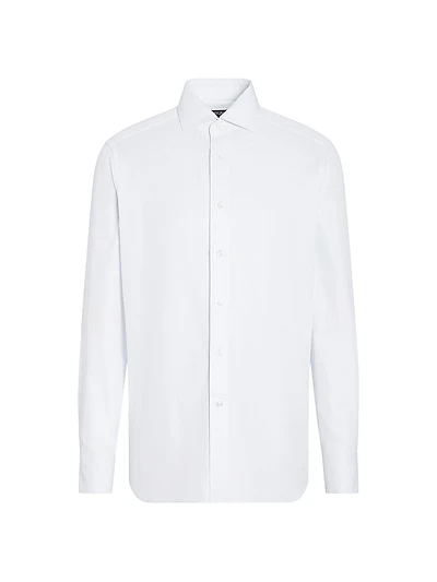 Structured Micro-Striped Centoventimila Cotton Shirt