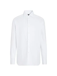 Structured Micro-Striped Centoventimila Cotton Shirt
