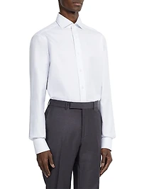 Structured Micro-Striped Centoventimila Cotton Shirt