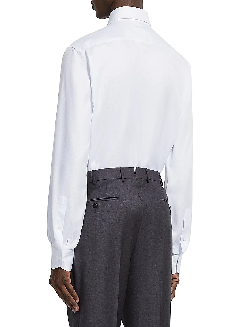 Structured Micro-Striped Centoventimila Cotton Shirt