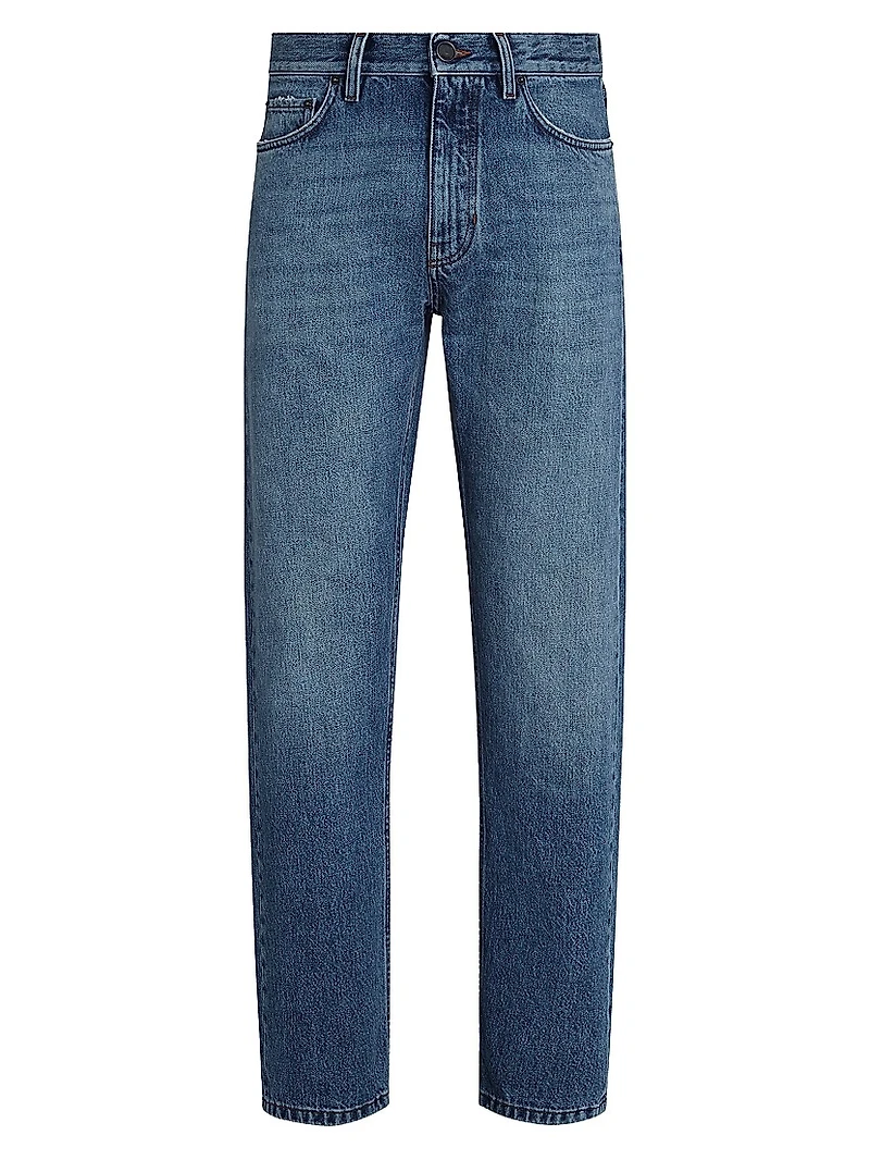 Stone-Washed Cotton Roccia Jeans