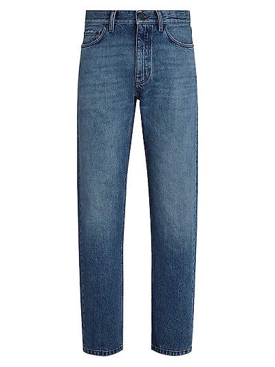 Stone-Washed Cotton Roccia Jeans