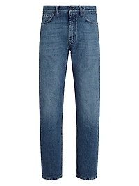 Stone-Washed Cotton Roccia Jeans
