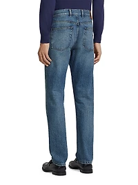 Stone-Washed Cotton Roccia Jeans