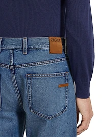 Stone-Washed Cotton Roccia Jeans