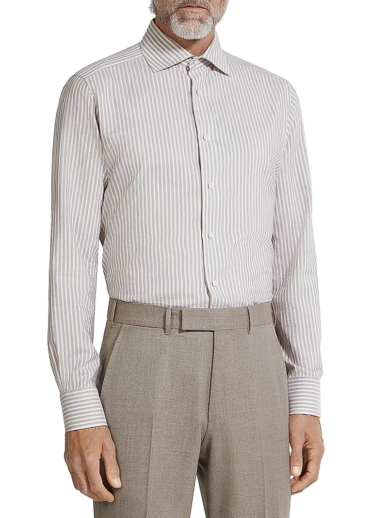 Striped Silk and Cotton Blend Shirt