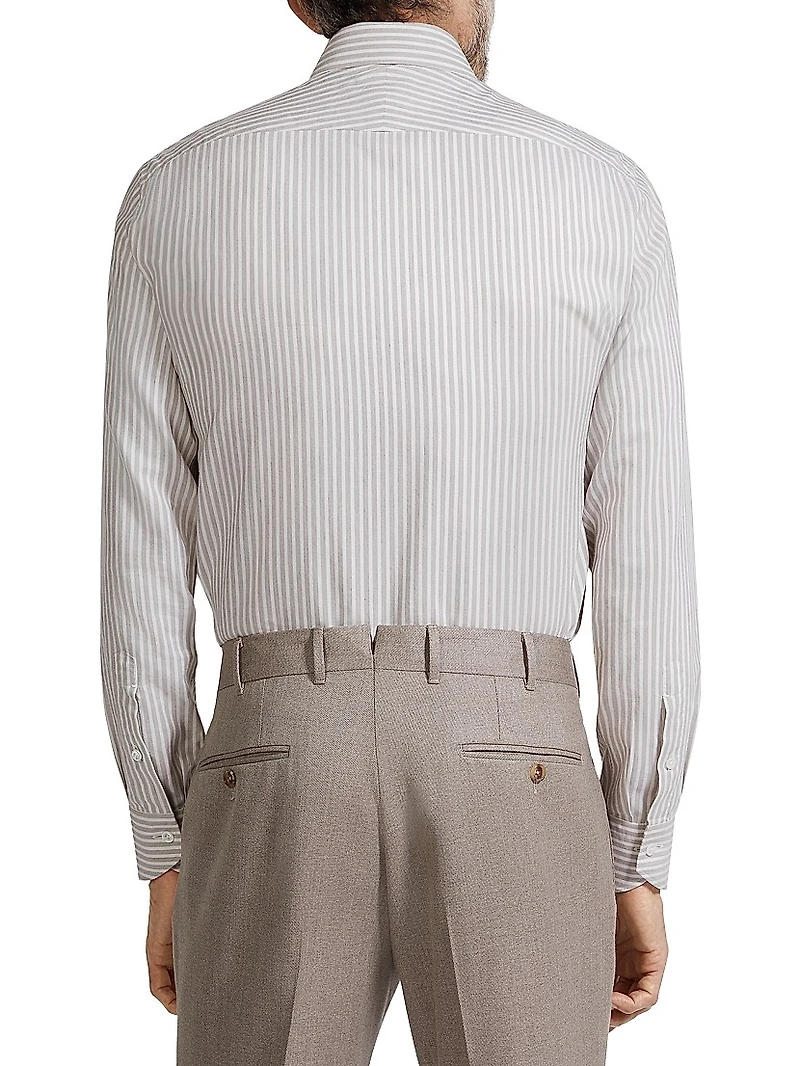 Striped Silk and Cotton Blend Shirt