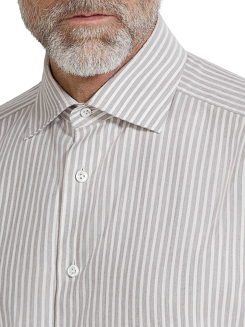 Striped Silk and Cotton Blend Shirt