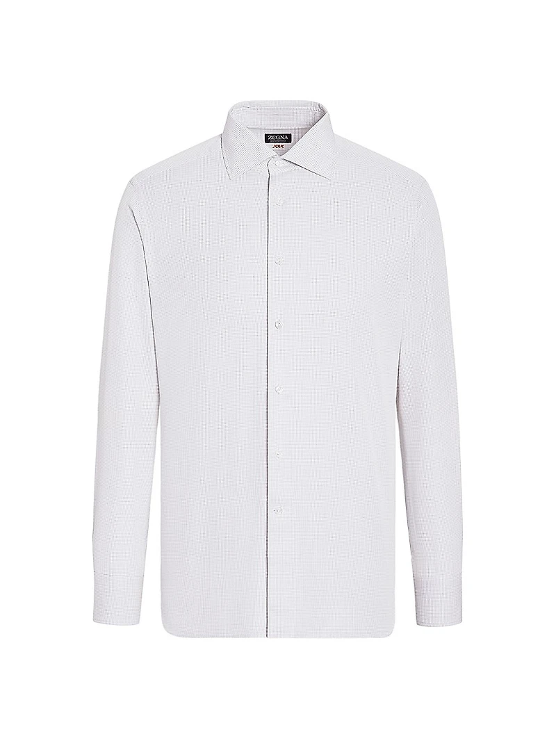 Micro-Checked Centoventimila Cotton Shirt