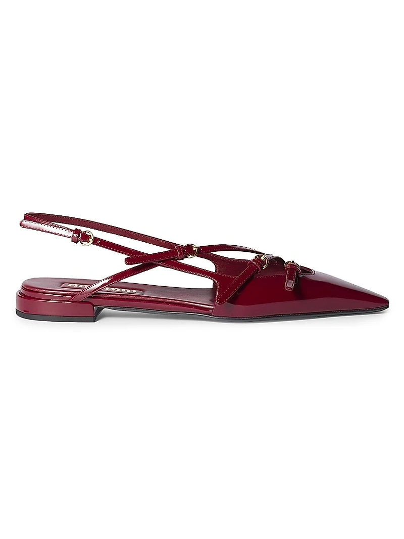 Patent Leather Slingback Ballerinas with Buckles