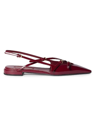 Patent Leather Slingback Ballerinas with Buckles