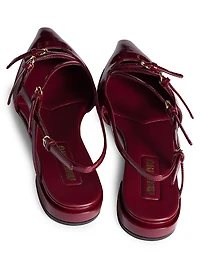 Patent Leather Slingback Ballerinas with Buckles