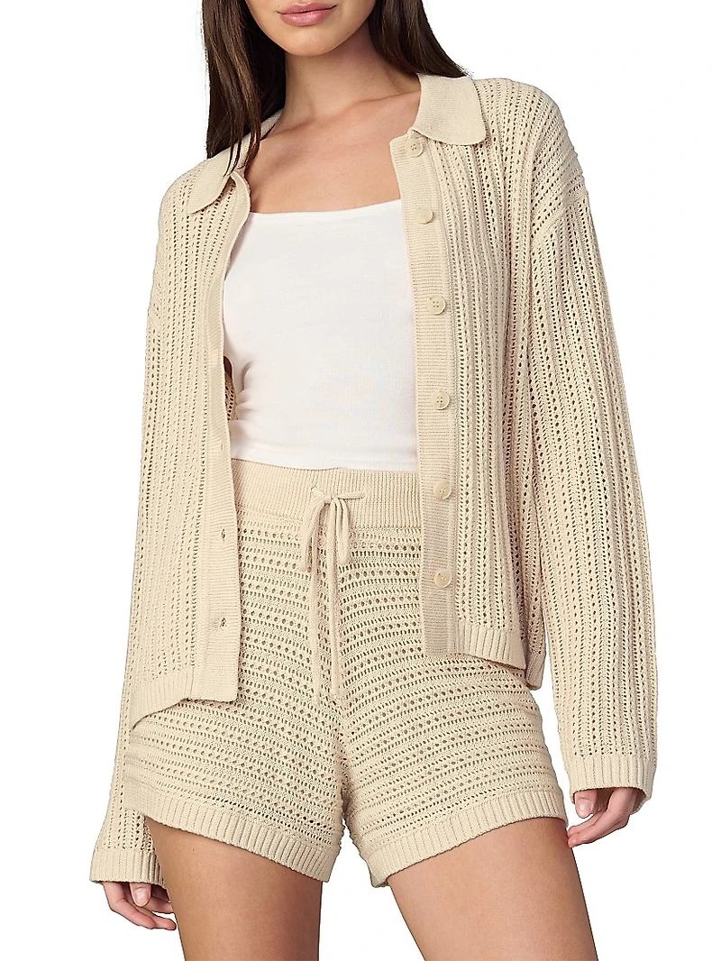 The Arlo Cotton-Blend Crochet Cardigan
