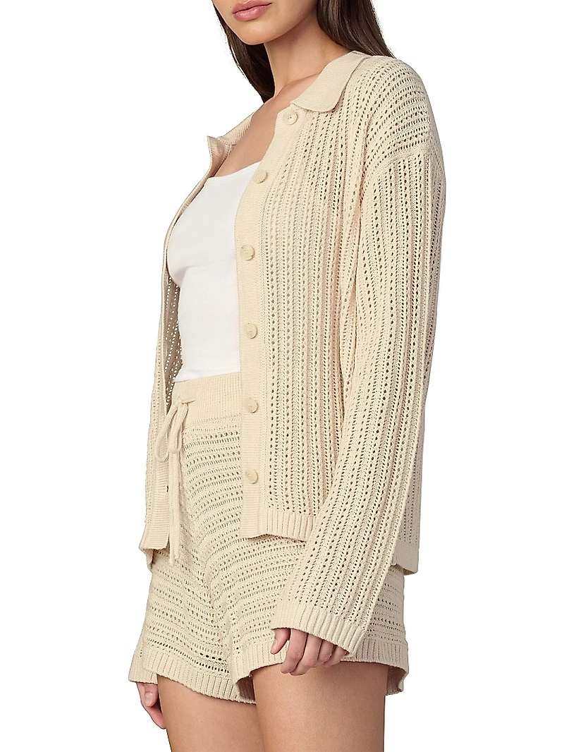 The Arlo Cotton-Blend Crochet Cardigan