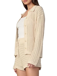 The Arlo Cotton-Blend Crochet Cardigan