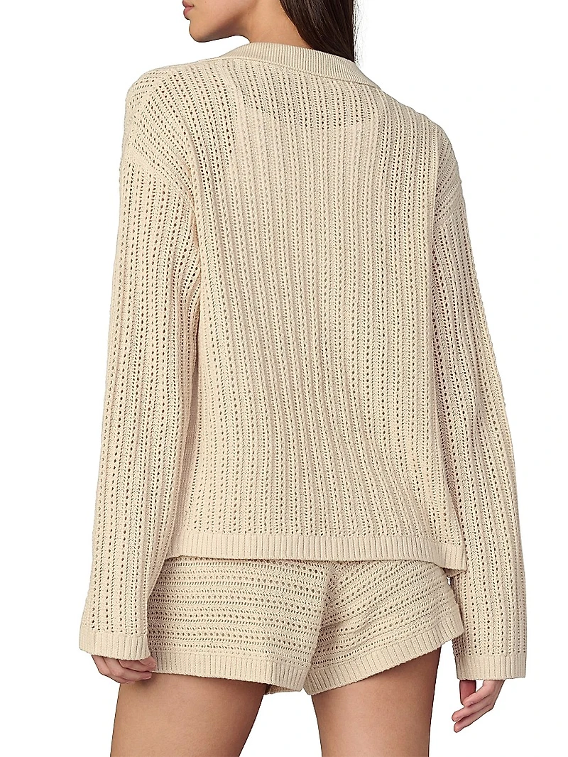 The Arlo Cotton-Blend Crochet Cardigan