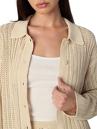 The Arlo Cotton-Blend Crochet Cardigan