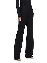 Wool-Blend Straight-Leg Pants