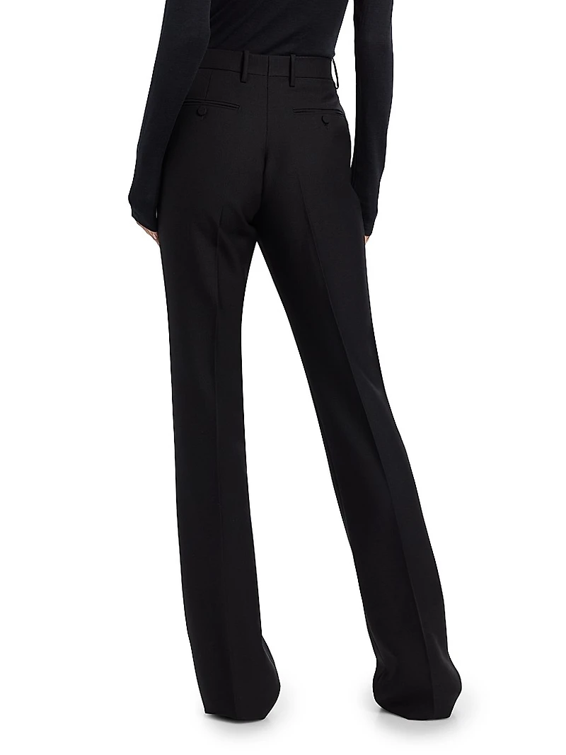 Wool-Blend Straight-Leg Pants