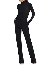 Wool-Blend Straight-Leg Pants