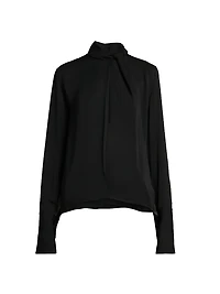 Silk-Georgette Tieneck Blouse