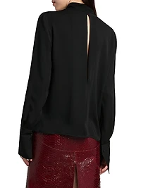 Silk-Georgette Tieneck Blouse